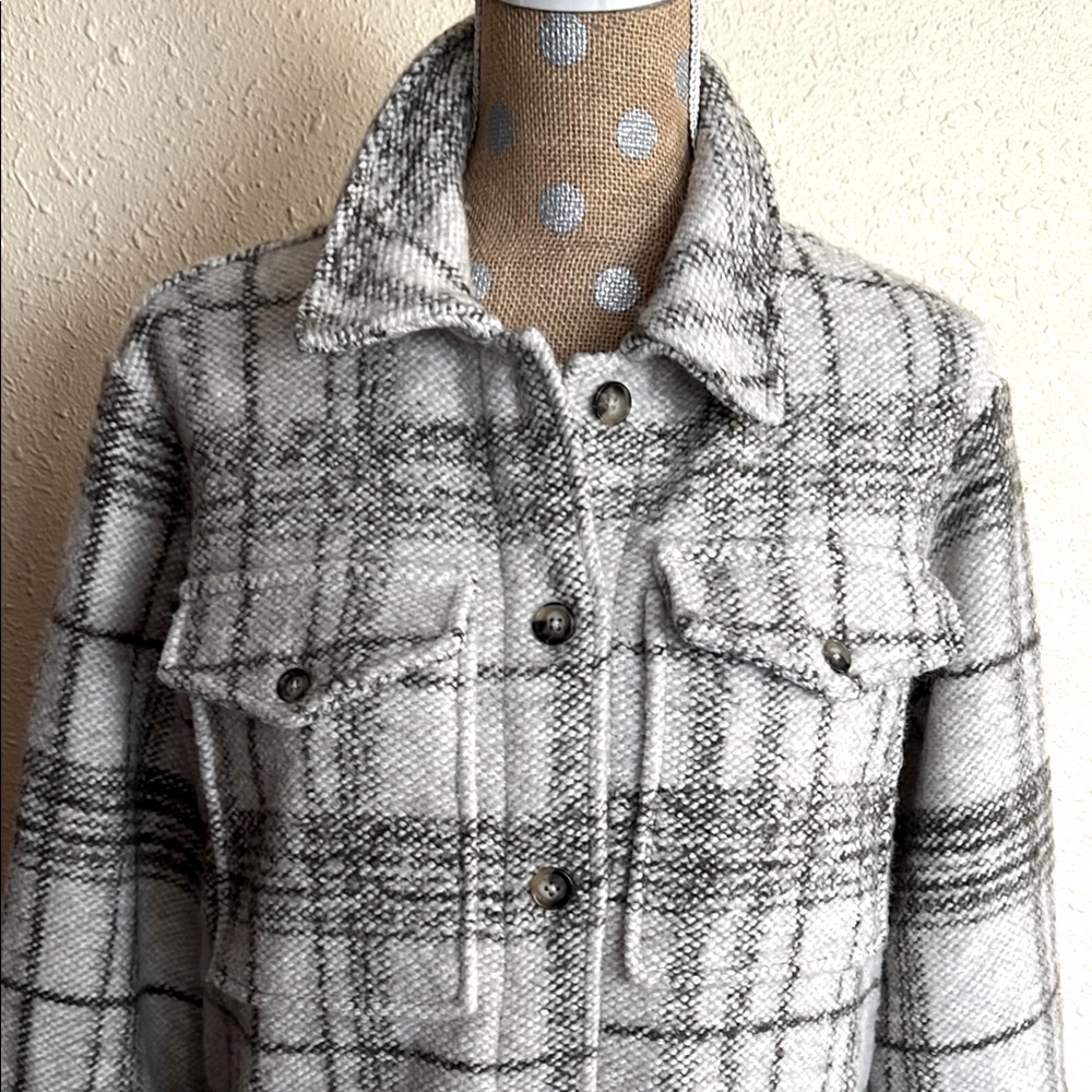 Banana Republic Plaid Gray Women's Jacket - Picture 5 of 8